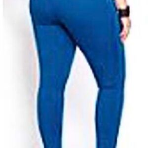 LEGGINGS, PLEATHER ACCENTS, SCARABE BLUE, SZ 26, MICHEL STUDIO ADDITION ELLE,